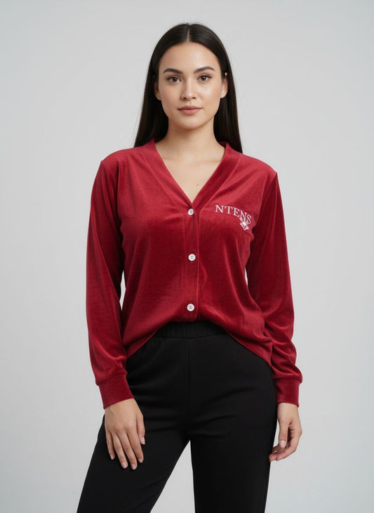 Ntens Buttoned Velvet Top