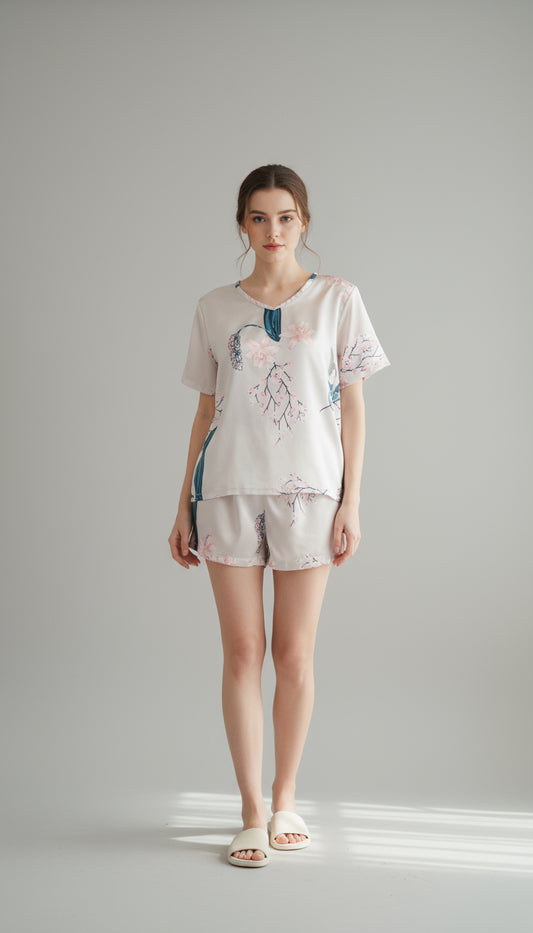 Orchid Satin Shorts Set