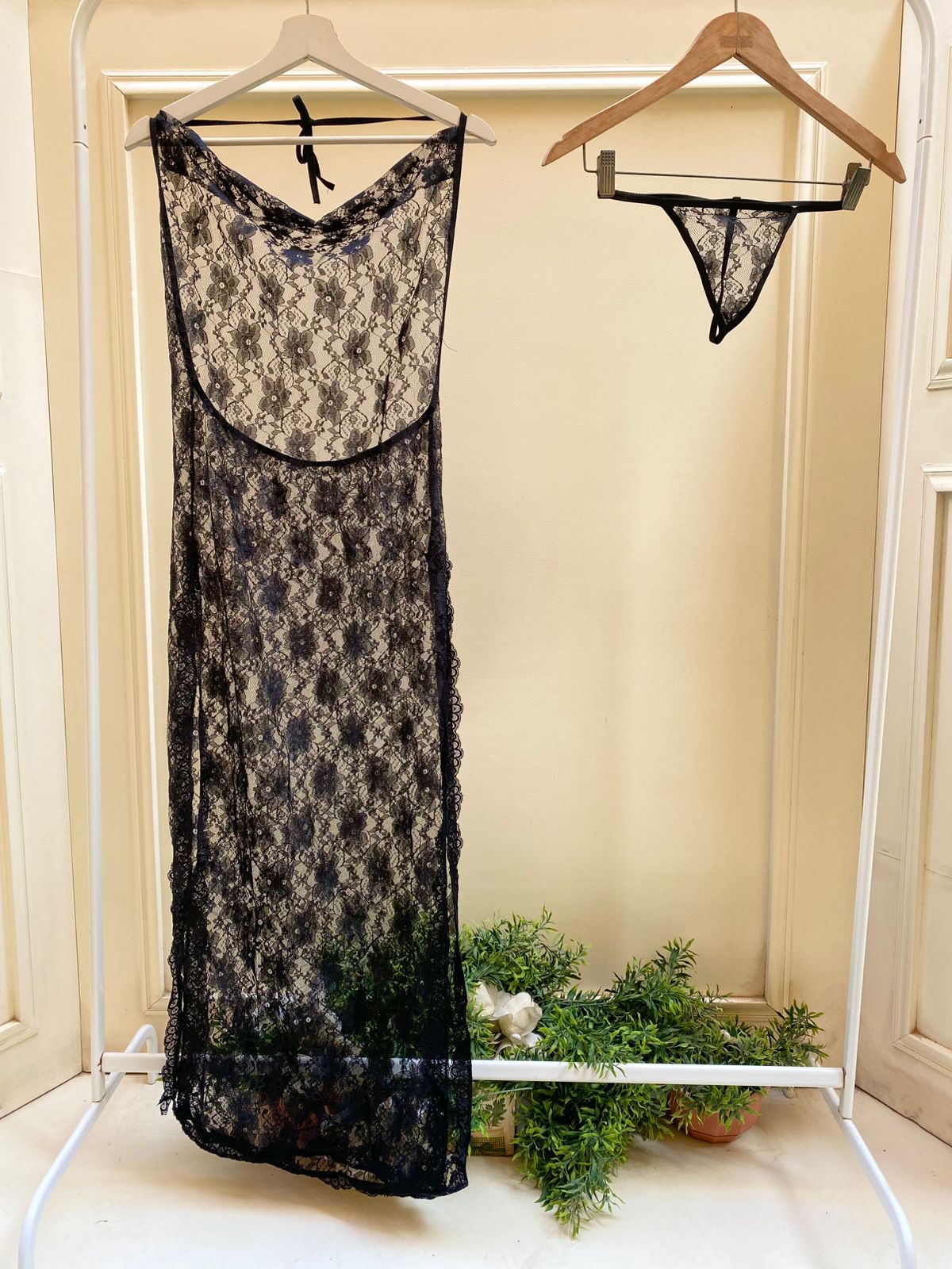 Black Lace Gown Lingerie