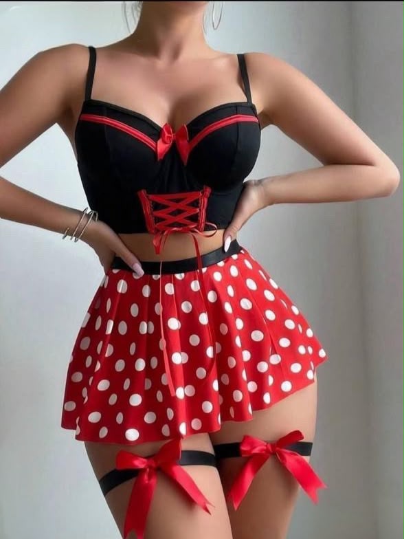 Red Dotted Lingerie